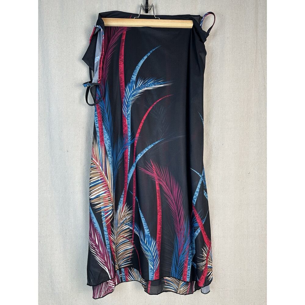 Saress Swimwear Cover-up women one size Color Black Wrap-around Adjustable Strap